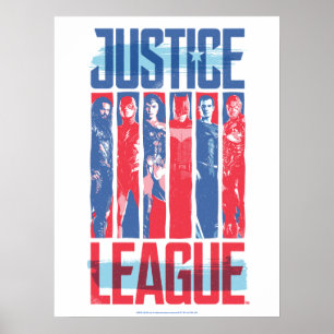 Poster Ligue de Justice   Blue & Red Group Pop Art