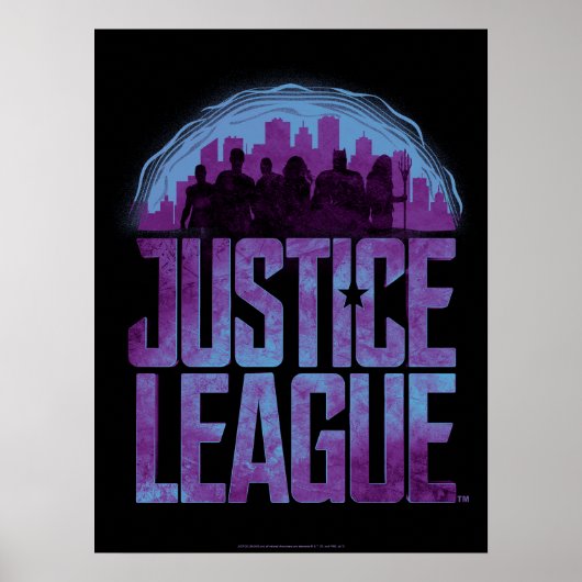 Poster Ligue de Justice | Justice League City Silhouette (Devant)