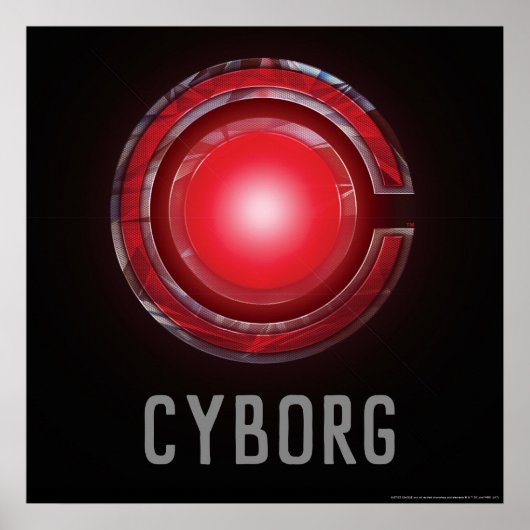 Poster Ligue de Justice | Symbole Cyborg brillant (Devant)