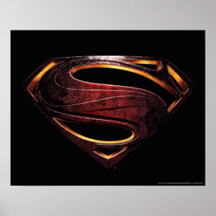 Poster Ligue de Justice   Symbole de superman métallique