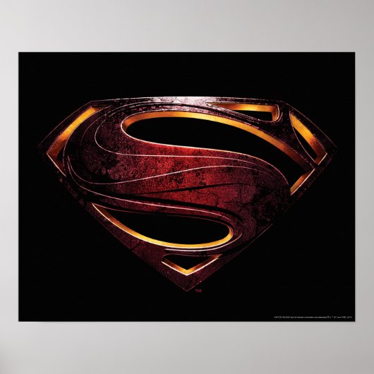 Poster Ligue de Justice | Symbole de superman métallique (Devant)