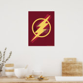 Poster Ligue de Justice | Symbole Flash brosse et demi-to (Cuisine)