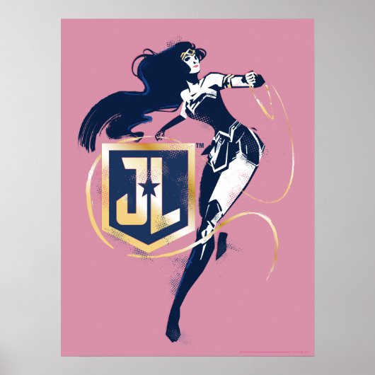 Poster Ligue de Justice | Wonder Woman & JL Icon Pop Art (Devant)