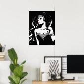 Poster Ligue de Justice | Wonder Woman Noir Pop Art (Bureau à domicile)