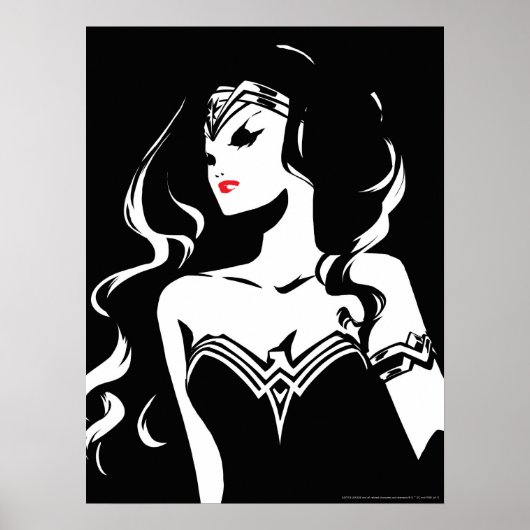 Poster Ligue de Justice | Wonder Woman Noir Pop Art (Devant)