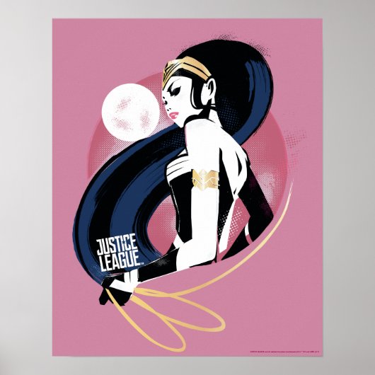 Poster Ligue de Justice | Wonder Woman Profil Pop Art (Devant)