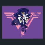 Poster Ligue de Justice | Wonder Woman & Symbol Pop Art<br><div class="desc">Découvrez la Femme-Merveilleuse de la Ligue de la Justice posée avec ses bras croisés,  placée sur son logo rose Wonder Woman. Ce graphisme noir à contraste élevé est accentué de points mi-teintes pour lui donner une sensation de bande dessinée nostalgique.</div>