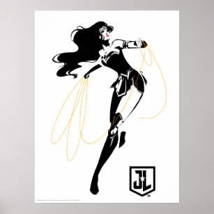 Poster Ligue de Justice   Wonder Woman with Lasso Pop Art
