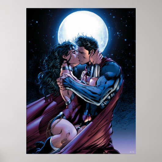 Poster Ligue Justice #12 Wonder Woman & Superman Kiss (Devant)