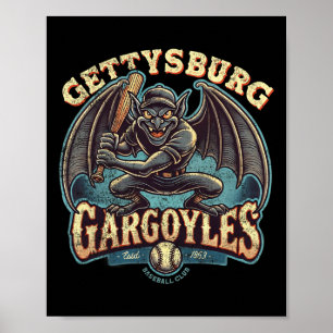 Poster Ligue mineure de Gettsyburg Gargoyles pour Hallowe