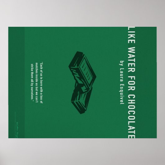 Poster Like Water For Chocolate,Cute Chocolate Lover Gift (Devant)