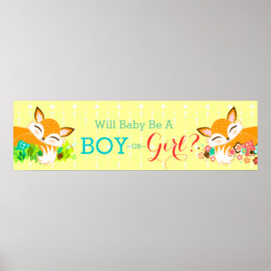 Poster Lil Foxie Cubs - Bannière Baby shower de révélatio