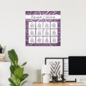 Poster Lilac Damask 12 Table Mariage Plan de siège Tablea (Bureau à domicile)