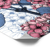 Poster Lilac en rose et bleu (Coin)