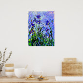 Poster Lilac Irises art de Claude Monet, (Cuisine)