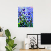 Poster Lilac Irises art de Claude Monet, (Bureau à domicile)