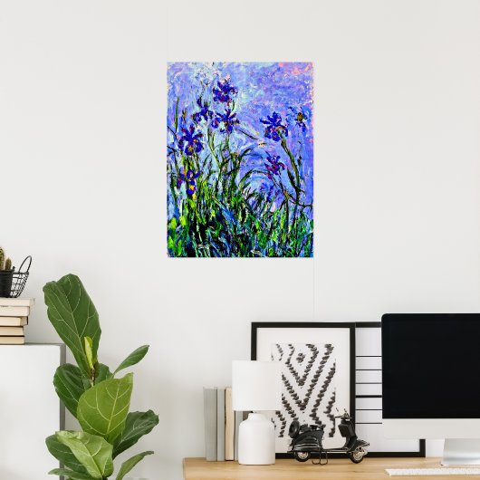 Poster Lilac Irises art de Claude Monet, (Bureau à domicile)