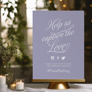Poster Lilac Mariage personnalisé Hashtag