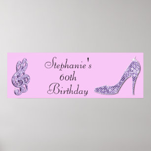 Poster Lilac Music Note et Stiletto 60e anniversaire