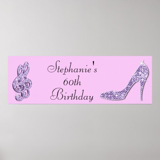 Poster Lilac Music Note et Stiletto 60e anniversaire (Devant)