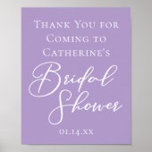 Poster Lilac Purple Bridal Shower Customized Welcome (Devant)