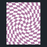 Poster Lilac Purple Mariage Collection Vérifier À damiers<br><div class="desc">Lilac de bohème moderne violet thème de mariage mariée produits de fête de mariage. À feuillage persistant rétro tendance chèques dépoli design,  dépoli plaques de papier à damiers dans belle élégante et chic Lilac violet et blanc.</div>