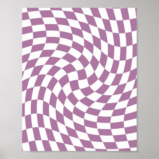 Poster Lilac Purple Mariage Collection Vérifier À damiers (Devant)