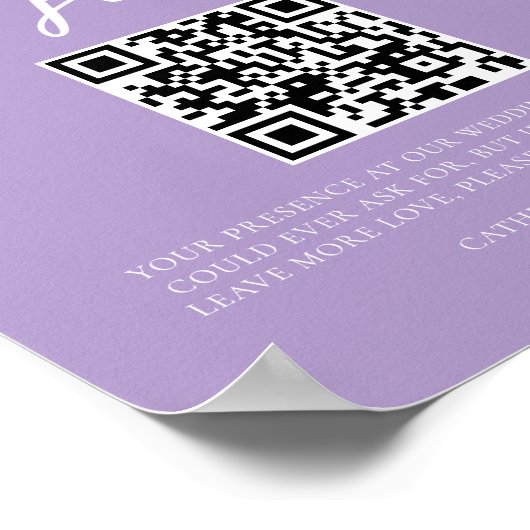 Poster Lilac Purple Mariage Honple Fund Code QR (Coin)