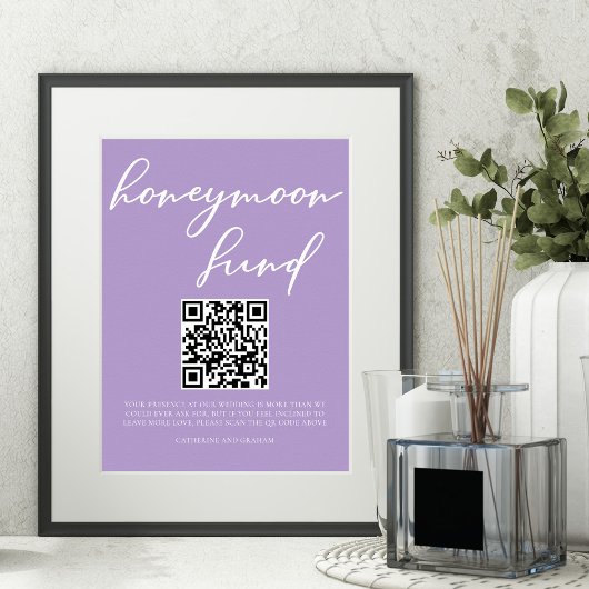 Poster Lilac Purple Mariage Honple Fund Code QR