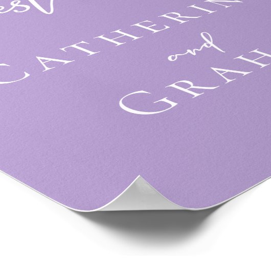 Poster Lilac Purple Mariage Signer Notre Invité Livre Pos (Coin)