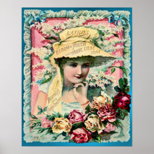 Poster Lilac Soap Lady Publicité Vintage