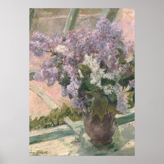 Poster Lilacs dans la fenêtre par Mary Cassatt Peintre am (Devant)