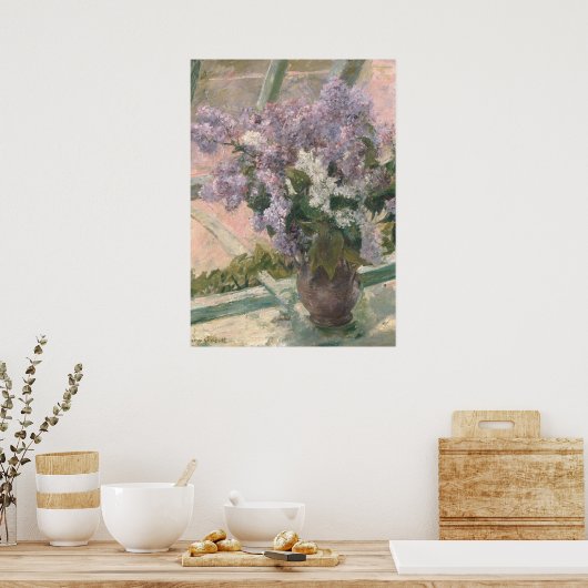 Poster Lilacs dans la fenêtre par Mary Cassatt Peintre am (Cuisine)