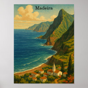 Poster L'île Atlantique de Madère Vintage voyage