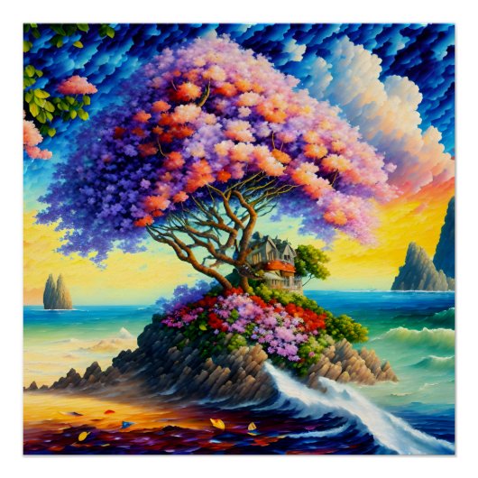 Poster L'île cachée dans l'océan (Devant)