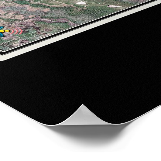 Poster L'île d'Anastasia Floride De l'espace Carte Satell (Coin)