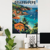 Poster L'île de l'aquarelle de la Guadeloupe Serene (Bureau à domicile)