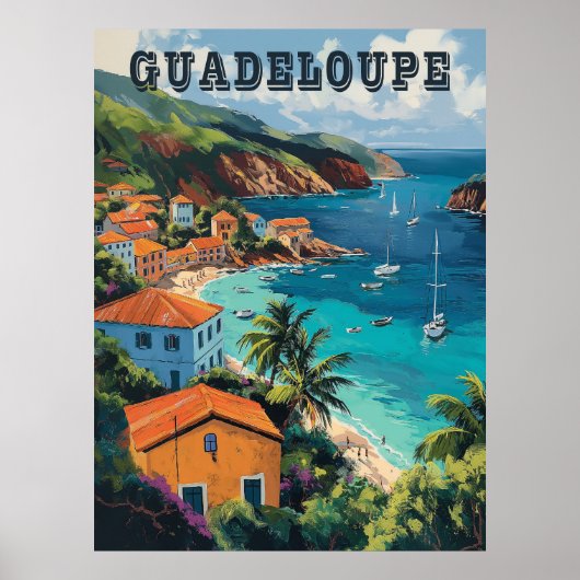Poster L'île de l'aquarelle de la Guadeloupe Serene (Devant)