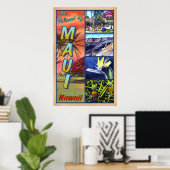 Poster L'île de Maui Hawaii (Bureau à domicile)
