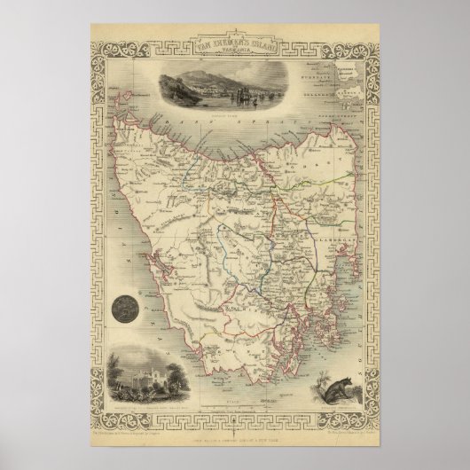 Poster L'île de Van Diemen ou la Tasmanie (Devant)