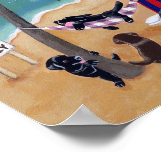 Poster L'île Été Vacances Labradors Artwork (Coin)