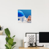 Poster L'île grecque Santorin (Bureau à domicile)