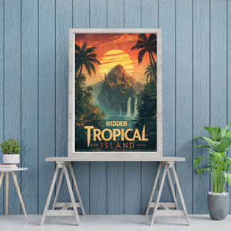 Poster L'Île Perdue – Paradis Tropical Fantastique