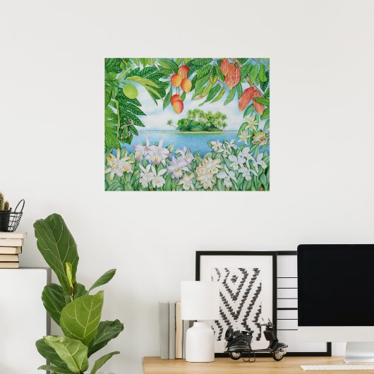 Poster L'île tropicale (Bureau à domicile)