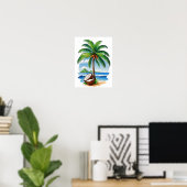 Poster L'île tropicale des Cocotiers (Bureau à domicile)