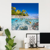 Poster L'île tropicale sous et au-dessus de l'eau (Bureau à domicile)