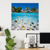 Poster L'île tropicale sous et au-dessus de l'eau (Bureau à domicile)
