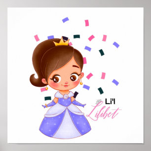 Poster Lilibet Nommé Cadeaux Princesse Violet pour Filles