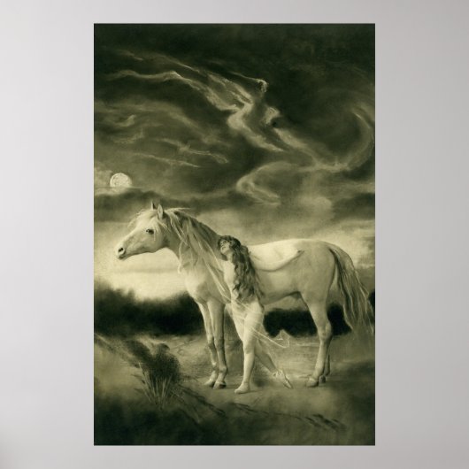 Poster Lilith avec cheval blanc (Devant)