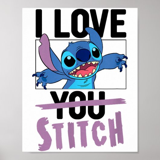 Poster Lilo & Stitch - Saint-Valentin J'aime Stitch (Devant)